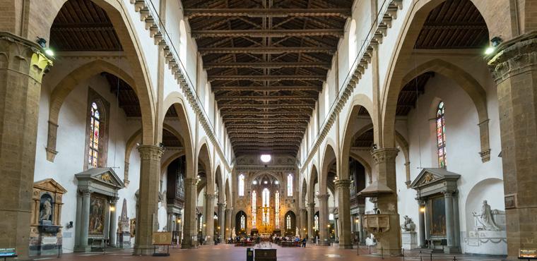 Interior of the Basilica di Santa Croce, Florence