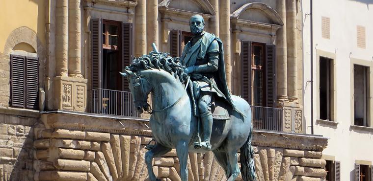 The statue of Cosimo in Piazza della Signoria, Florence
